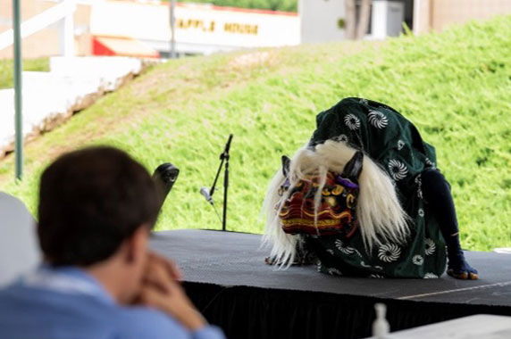 Japanese traditional lion dance performance
